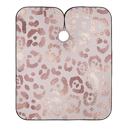 Leopard Print Cheetah Rose Gold Barber Cape Salon Cape Haircut Apron Hair Cut Cape Waterproof, 55"x65"