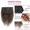 YAMI Kinky Curly Clip in Hair Extensions Human Hair for Black Women Kinky Curly Hair 10Pcs Clips Triple Weft Human Hair 3C 4A Curly Clip in Extensions 120g Kinky Curly Clip Ins (P4/30,14 inch)