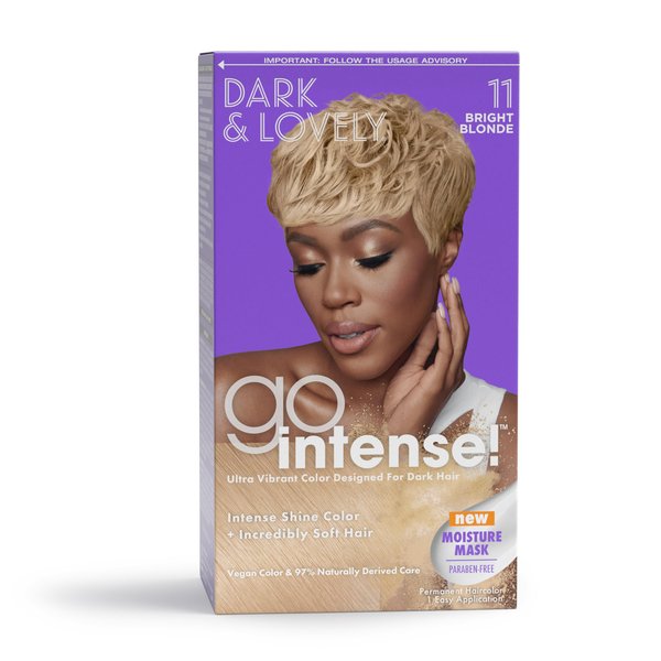 SoftSheen-Carson Dark and Lovely Ultra Vibrant Permanent Hair Color Go Intense Hair Dye for Dark Hair with Olive Oil for Shine and Softness, Light Golden Blonde