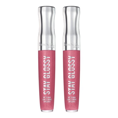 Rimmel Stay Glossy 6HR Lip Gloss, Stay My Rose, 0.18 Fl Oz (Pack of 2)