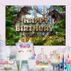 Dinosaur Happy Birthday Banner Backdrop Tyrannosaurus Rex Triceratops Jungle Dinosaur Themed Background Decor for Boys Girls Birthday Party Favors Decorations Supplies 72x43in-BECKTEN
