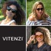 VITENZI Bifocal Sunglasses with Readers for Women, Oversized Butterfly Cat Eye Reader, Barletta in Black 2.50