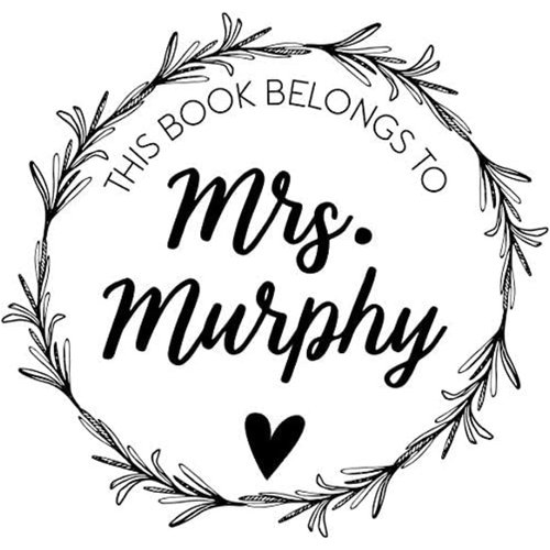 Custom Round Self-Inking Teacher Stamps | 40 Designs | Motivational Teacher Phrases | Grading Made Easy | Classroom, Teacher and Library Book Stamps (Book Belongs to Wreath)