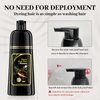 Jaysuing Black Hair Dye Shampoo 3 in1, Hair Color Shampoo for Gray Hair,Herbal Hair Dye Shampoo for Women Men Grey Coverage (Black)
