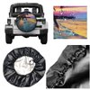 Coconut Beach Sunset Hammock Spare Tire Cover Waterproof UV Sun Wheel Covers Fit for Trailer, RV, SUV 15 Inch