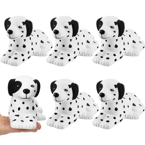 Gemscream 5 Pcs Dog Hand Stress Balls 3.94 Inch Dalmatian Foam Animal Dog Stress Relief Squeezing Ball Dalmatians Dog Mini Foam Spotted Puppy for Dog Lovers Halloween Carnival Prize Gifts