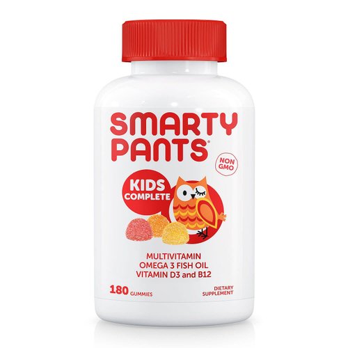 SmartyPants Kids Complete Daily Gummy Vitamins, Gluten Free, Multivitamin & Omega 3 Fish OilDHA/EPA Fatty Acids (180 Count)