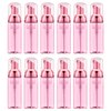 Lil Ray 2 Oz Empty Clear Rose Red Foam Pump Bottle, Travel Foamer Soap Dispenser for Lash Shampoo, Hand Soap, Foaming Cleaner(Rose Red Pump, 12 PCS)