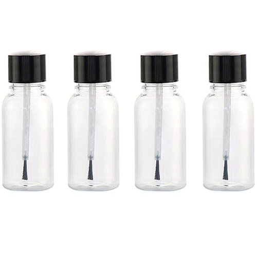 4 Pcs 20ml Empty Refillable Nail Polish Bottles Transparent Glass Nail Varnish Bottles Containers with Brush Cap for Nail Art (20 ml)