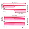 Allegro Combs Rat Tail And Barber Comb Stylist Combs Set Rattail Styling Parting Comb Hair Stylist Tail Comb Men Combs Women Combs Kids Comb Fresh Color 2 Pc. (Neon Pink)