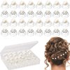 UHOMENY 40pcs Brides Spiral Hair Pins, Hair Pins for Bridal Silver Pearl Hair Pins Crystal Rhinestones Swirl Hair Pins Wedding Hair Accessories with Box for Women Girls Wedding Bridal Party