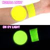 Bowitzki 30g Professional UV Glow Face Paint Body Paint Water Based Face painting Makeup Safe for Kids and Adults Split Cake Single Color (Neon Yellow)
