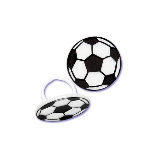Soccer Ball Cupcake Rings - 24 pcs