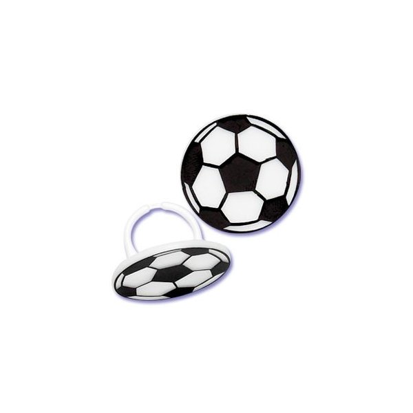 Soccer Ball Cupcake Rings - 24 pcs