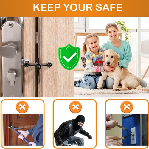 Newlaking Upgraded Adjustable Portable Door Lock, Hotel Door Locks for Travelers, Additional Safety and Privacy Door Lock Security for Travel, Home, Hotel, Apartment, Dormitories