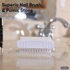 Superio Nail Brush with Pumice Stone Duel Side Shower Brush Bathroom Foot Scrubber exfoliate Dry Dead Skin Stiff Bristles Brush Removes Callus on Hand Heels Smooth Skin, (3)