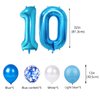 10th Birthday Decorations Blue Double Digits 10th Birthday Party Supplies Blue Happy Tenth Birthday Banner 10 Foil Star Balloon Confetti Balloons for Boys Son 10 Years Old Birthday