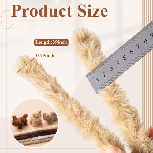 VitalCozy 10 Pcs 39.37 Inches Jumbo Fur Material Pipe Cleaners Chenille Stems Pipe Cleaner Craft Pipe Stems DIY Projects and Craft Supplies Decorations(Multicolored)