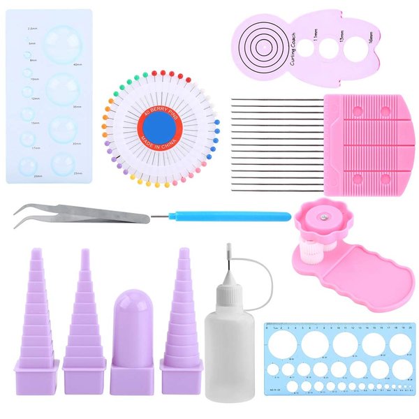 Hilitand Paper Quilling Tools 11 in 1 Paper Craft Tools Kit DIY Crimper Comb Ruler Pins Border Buddy Set