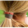 Boho Hair Ties for Women, Boho Hair Accessories, Hair Tie Bracelet Orange Green Black, Boho Ponytail Holders, Elastic Hair Ties for Thin or Thick Hair, Hair Bands for Ponytails, Boho Hair Tie