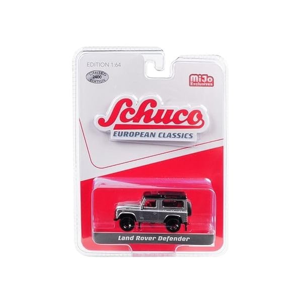 Land Rover Defender Silver European Classics Series Limited Edition to 2,400 Pieces Worldwide 1/64 Diecast Model Car by Schuco 8600