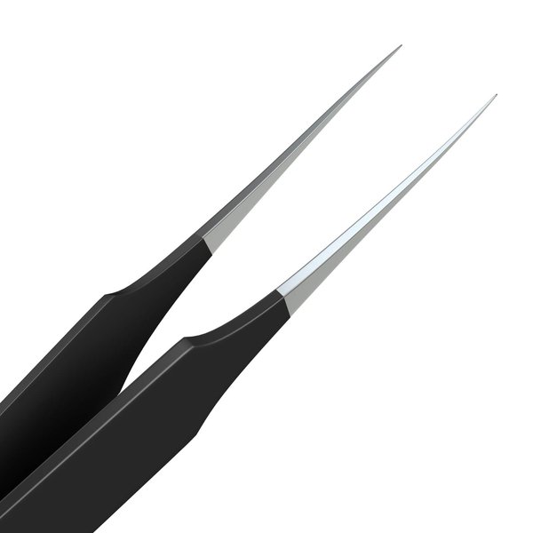 Ingrown Hair Tweezers | Pointed Tip | 5 Pack | Black | Precision Stainless Steel | Extra Sharp and Perfectly Aligned for Ingrown Hair Treatment & Splinter Removal For Men and Women | By Tweezees