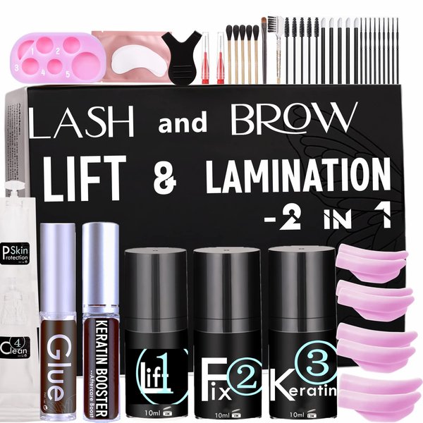 Lash Lift Kit, Strong Eyelash Lifting 3 Minutes Brow Lamination At Home, DIY Eyelash Perm Easily 10 ml Airless Pump More than 15 Applications Make Eyes Beautiful For 6 Weeks
