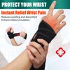 NURCOM 2 Pack Copper Wrist Brace for Carpal Tunnel, Upgraded Compression Wrist Support Brace for Day Night Support, Adjustable Wrist Wraps for Arthritis Tendonitis Pain Relief, Sport, Both Hands,