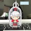 Zurtoki 2 PCS Clear Figure Display Bag with Keychain,Clear Keychain Pouch,Blind Box Display Case,Carrying Case for Doll,Dustproof Waterproof Doll Storage Bag Hanging Organizer Zipper Case(2pcs Cabin)