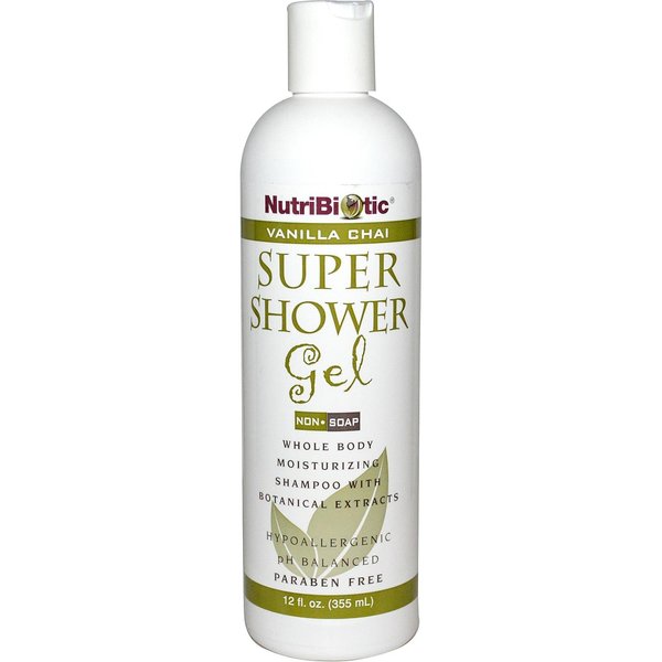 NutriBiotic Super Shower Gel, Vanilla Chai, 12 Fluid Ounce
