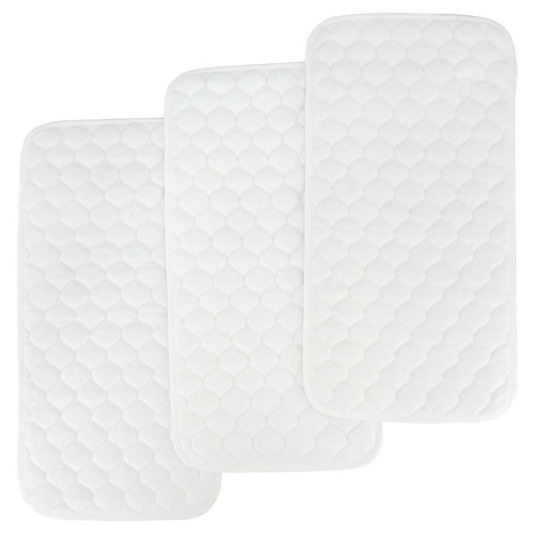 BlueSnail Quilted Thicker Waterproof Changing Pad Liners, 3 Count (Snow White)