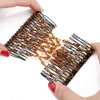 3 Pieces Magic Beaded Double Stretching Combs Beads Hair Combs Magic Elastic Hair Clips Elastic Beads Hair Clips Stretchy Hair Hairpins Double Slides Hair Combs(Black, White, Coffee)