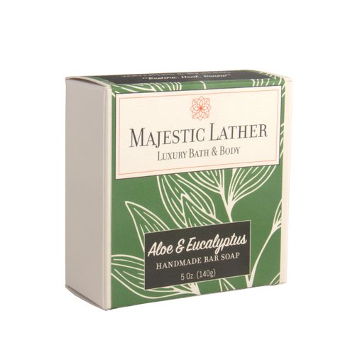 Aloe & Eucalyptus Luxury Bar Soap for Face & Body. Made with Organic Ingredients for Men & Women. For All Skin Types. Natural Cold Process. Made in the USA. 5.0 Oz
