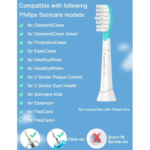 Kids Replacement Heads for Philips Sonicare: 7+ Child Soft Electric Toothbrush Standard Children Brush Head for Boy Girl, Pink & Blue 4 Pack