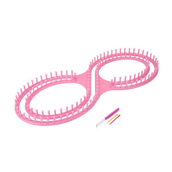 WAYION 55" Afphgan Serenity Loom Knitting Board Weave Loom Kit with Step by Step Instructions Great for The Experienced Loom Knitter(Blue/Pink) (Pink)