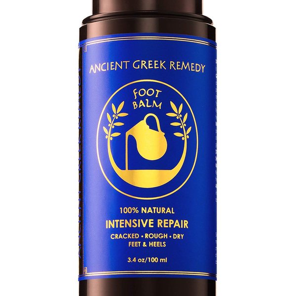 Ancient Greek Remedy Organic Foot Balm for Dry Cracked Feet and Heels, Made of Olive, Almond, Sunflower, Lavender and Vitamin E Oil. Natural Cream Moisturizer for Dry Skin Care for Women, Men