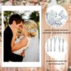 inSowni 17 Pieces Silver Metal Crystal Rhinestone Pearl Bridal Wedding Hair Side Combs Slides+U-shaped Flower Hair Pins+Pearl Twist Spiral Pearl Hairpins for Brides Bridesmaids Women Girls