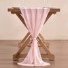 Socomi 14ft Blushing Pink Chiffon Table Runner 29x170 Inches Sheer Wedding Runner Romantic Rustic Table Runner for Easter Thanksgiving Christmas Baby Shower Decorations