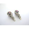 Generic 2 small ab crystal purple blue silver crystal alligator hair clip fine hair