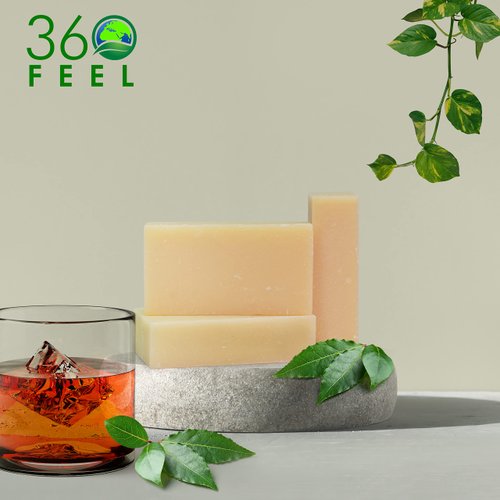 360Feel Bay Rum Shampoo Bar Soap - Vegan Oatmeal Hair Bar: Handmade, Growth Oils, Prevents Loss & Flakes, TSA-OK, Gentle for Al, for Hair/Body/Beard