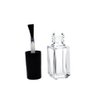 luzen 5 ML Empty Refillable Clear Square Shape Glass Nail Polish Bottles with Black Brush Cap,Pack of 5 Pieces