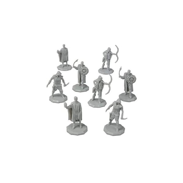 Monster Protectors 8 Unpainted Fantasy Bandit Mini Figures- All Unique Designs- 1" Hex-Sized Compatible with DND Dungeons and Dragons & Pathfinder and All RPG Tabletop Games