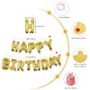 Gold Happy Birthday Balloons Banner 16 Inch Mylar Foil Letters | Inflatable Party Decor and Event Decorations for Kids and Adults | Reusable, Ecofriendly Fun