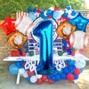 Lukinuo Baseball Balloons 1st Birthday Decorations Baseball Birthday Party Supplies Glove Baseball Foil Balloons Red White and Blue Star Balloons Number 1 Baseball Balloon for Rookie of The Year Boys