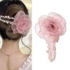Flower Hair Clips for Women Girls Bun Clip for Hair Barrette for Thick Thin Hair Accessories with Flowers Pink No Slip Clip for Girls Floral Hair Clips