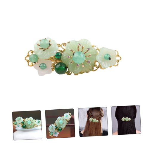 FOMIYES 1pc Hair Accessories Barrette Wedding Headwear Hairpin Green Jade Hair Decoration Hair Clips Hair Bang Clamp Vintage Hair Clip Hanfu Hair Clip Pearl Hair Clip Girl Bang Clip Glass
