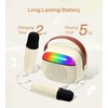 EYTSE Mini Karaoke Machine for Kids, White Mini Portable Karaoke Speaker Machine with 2 Wireless Mics and Lights for Girls Boy Ages 4,5,6,7,8,9,10,12+ Home Party