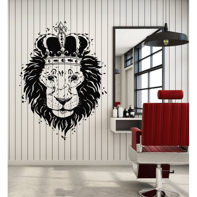 Vinyl Wall Decal African King Animal Lion King Head Predator Crown ...