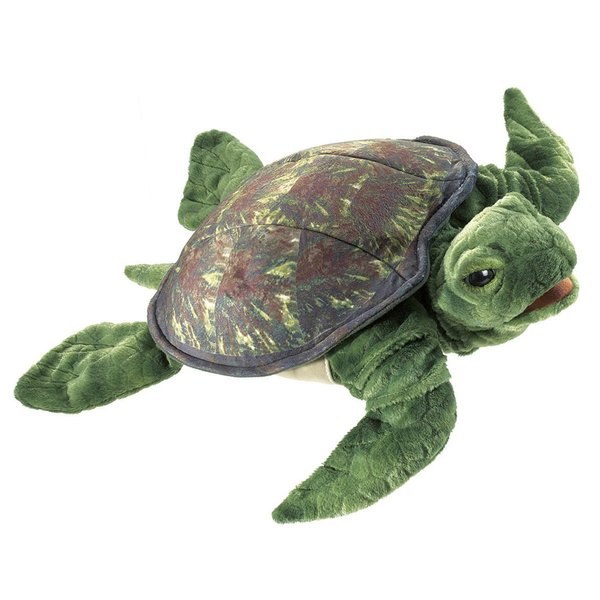 Folkmanis Sea Turtle Hand Puppet, Green