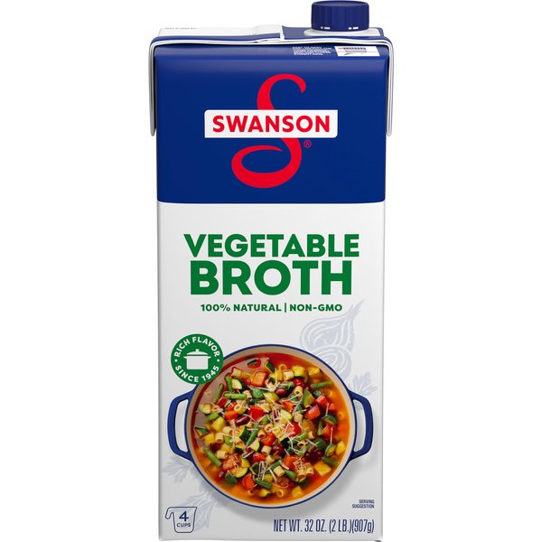 Swanson 100% Natural, Gluten-Free Vegetable Broth, 32 Oz Carton